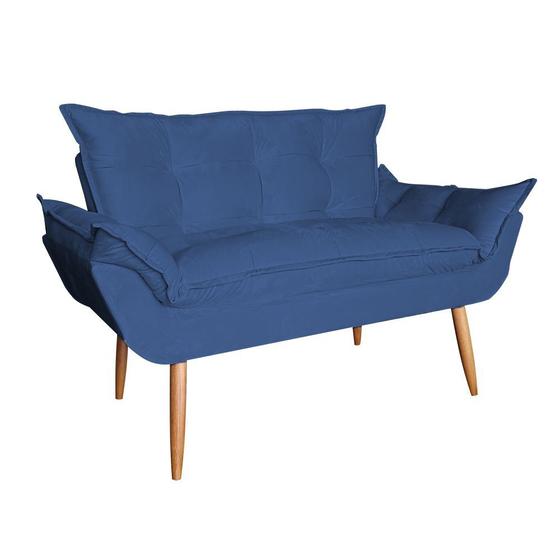 Imagem de Poltrona Namoradeira Opala Suede Azul Marinho - Hellen Decor