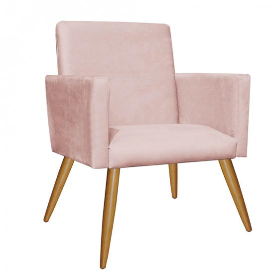 Imagem de Poltrona Nina Decorativa Sala de Estar Recepção Suede Rose Gold - Ahz Móveis