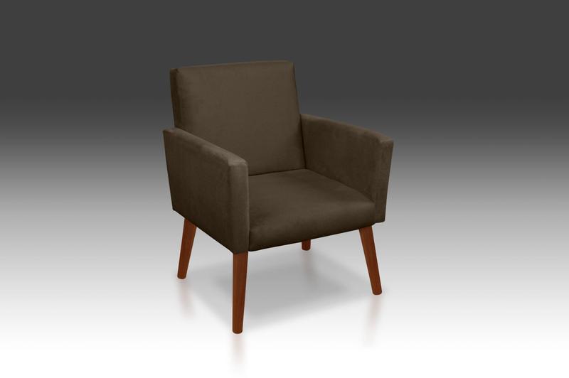 Imagem de Poltrona Nina Suede Marrom -Modena Decor 