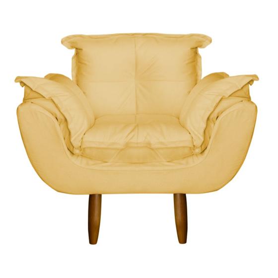 Imagem de Poltrona Opala Infantil Decorativa Mini Sofá Para Criança Suede Amarelo - Ninho Decor