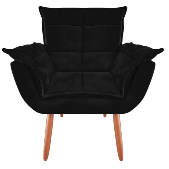 Imagem de Poltrona Opala Luxo suede Preto para sala e recepção