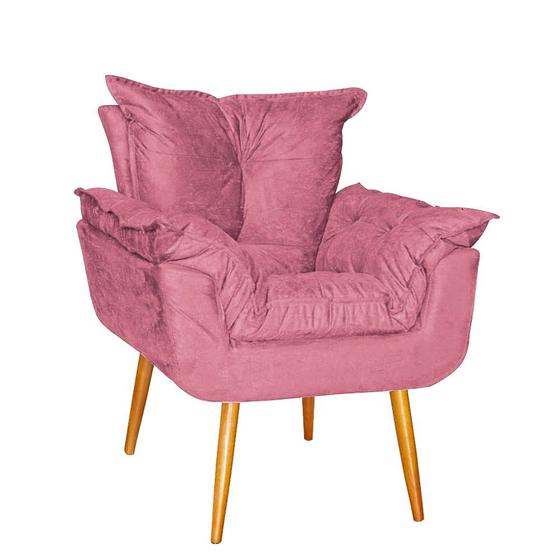 Imagem de Poltrona Opala Sala Escritório Recepção Quarto Suede Rose Gold - Ninho Decor