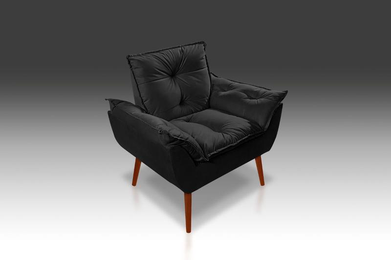 Imagem de Poltrona Opala Suede Preto LM Decor