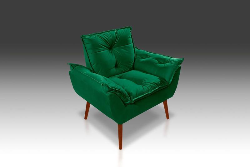 Imagem de Poltrona Opala Suede Verde LM Decor