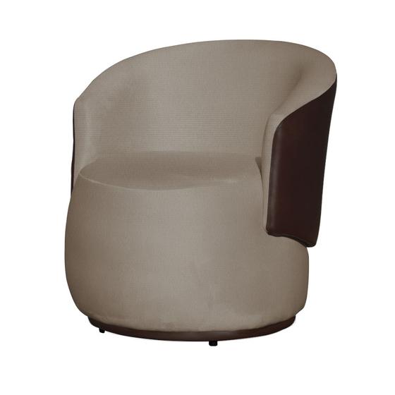 Imagem de Poltrona Organica Beatriz Design e Conforto Tecido Suede Com Composê em material sintético Marrom