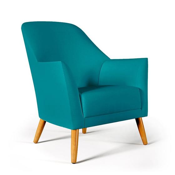 Imagem de Poltrona Orion Suede Azul Turquesa Aradecor