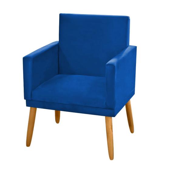 Imagem de Poltrona para Penteadeira Camarim Nina Suede Azul Royal Decorativa - 2M Decor