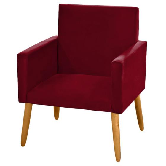 Imagem de Poltrona para Penteadeira Camarim Nina Suede Vinho Bordô - 2M Decor