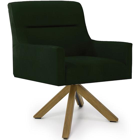 Imagem de Poltrona Para Sala Angel Base Giratória Giromad Suede Verde Esmeralda - CasaePoltrona