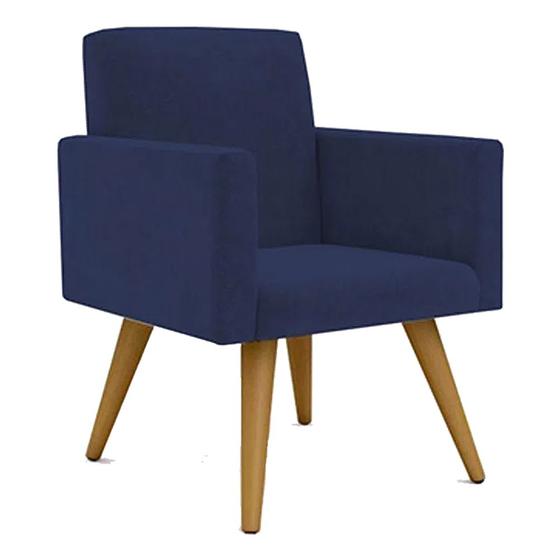 Poltrona Para Sala Decorativa Nina Pés Palito Suede Azul Marinho Family Decor é ruim? Poltrona Para Sala Decorativa Nina Pés Palito Suede Azul Marinho Family Decor é boa?