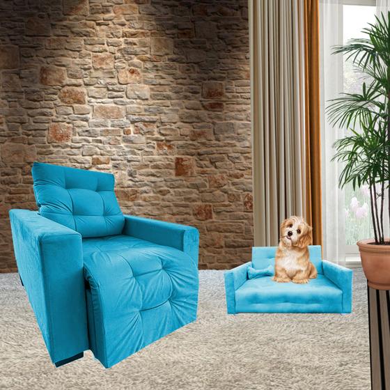 Imagem de Poltrona Retratil  e Reclinável Com Apoio De Pe Espanha Mais Sofa Pet Bob Diversas Cores