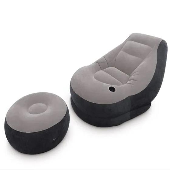 Imagem de Poltrona Sofa Puff Inflavel Relaxante Pufe Porta Copo Multiuso Sala Estar Casa Ar Livre Descanso Lazer Camping Casa