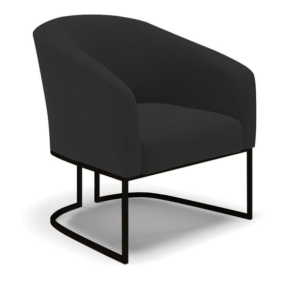 Poltrona Stella Veludo Base Metálica Industrial Preto - D'Rossi - DRossi Imagem de Poltrona Stella Veludo Base Metálica Industrial Preto - D'Rossi