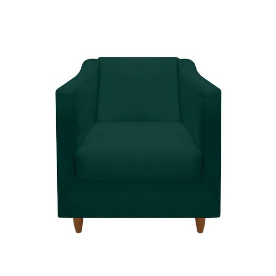 Imagem de Poltrona Tila Decorativa Para Recepção Consultório Sala Tecido Suede Cor: Verde Militar