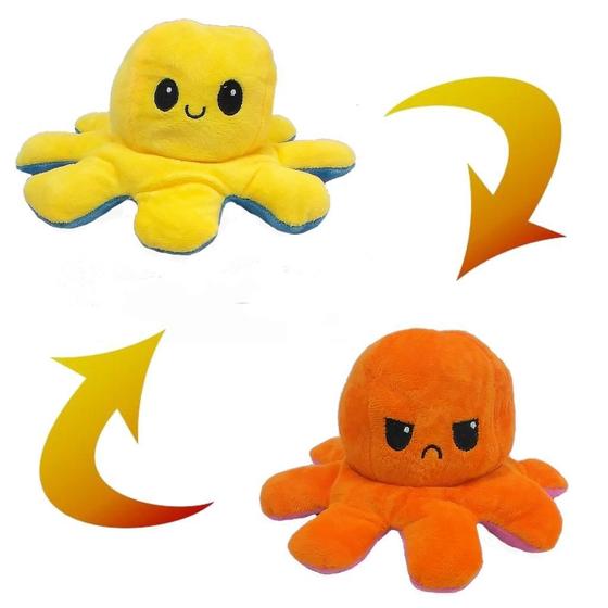 Imagem de Polvo Humor Reversível Duas Faces/cores Laranja E Amarelo