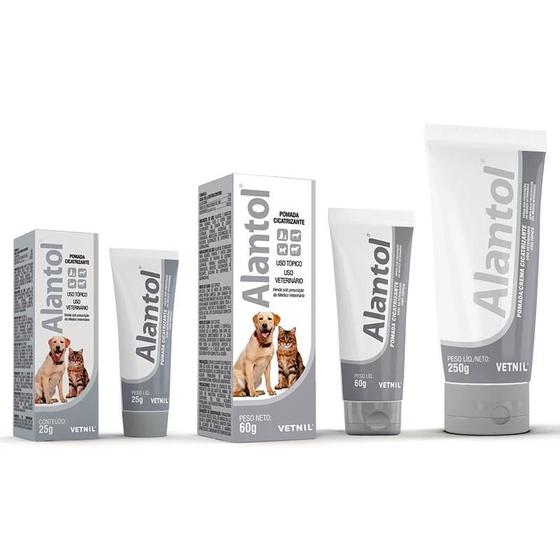 Pomada Alantol Cicatrizante Para feridas cachorros Gatos Vetnil - 25g ...