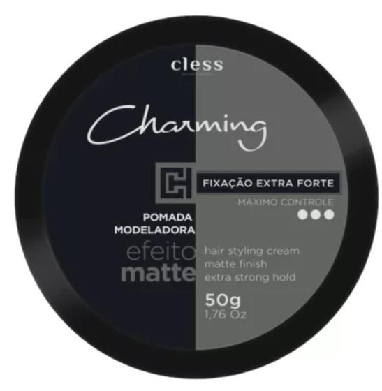 Imagem de Pomada Charming Cless Fixação Extraforte Máximo Controle Modeladora Efeito Matte 50g