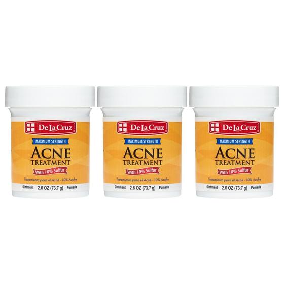 Imagem de Pomada de Enxofre 10% De La Cruz - Tratamento de Acne - 2.170ml (3 Unidades)