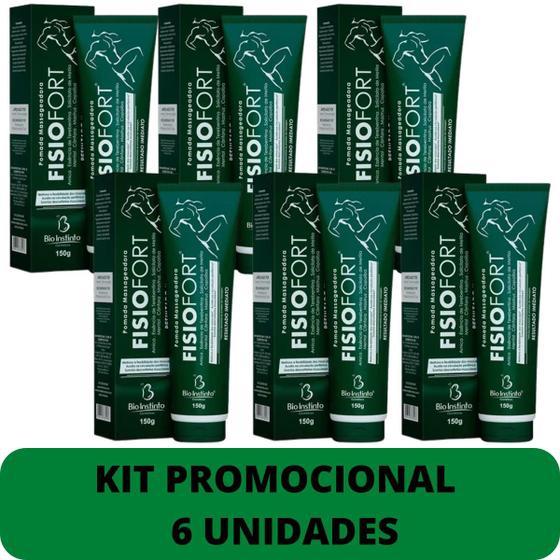 Imagem de Pomada Desodorante Massageadora Bio Instinto Fisiofort Bisnaga 150g Kit Promocional 6 Unidades