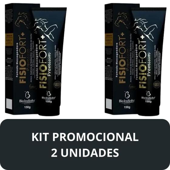 Imagem de Pomada Desodorante Massageadora Bio Instinto Fisiofort Premium Bisnaga 150g Kit 2 Unidades