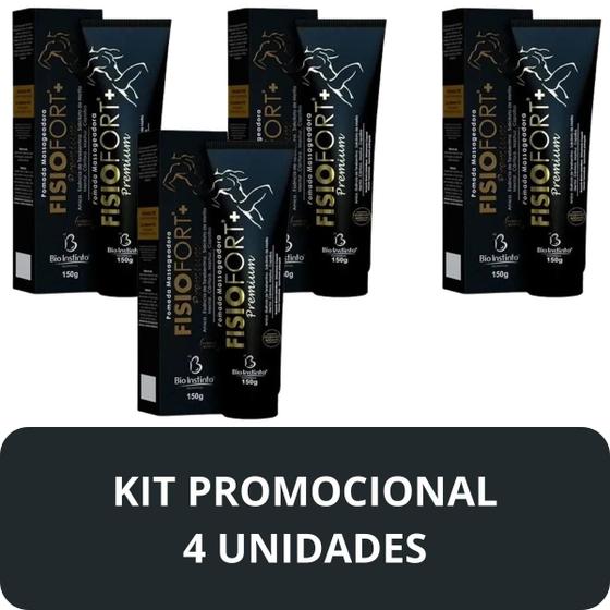 Imagem de Pomada Desodorante Massageadora Bio Instinto Fisiofort Premium Bisnaga 150g Kit 4 Unidades