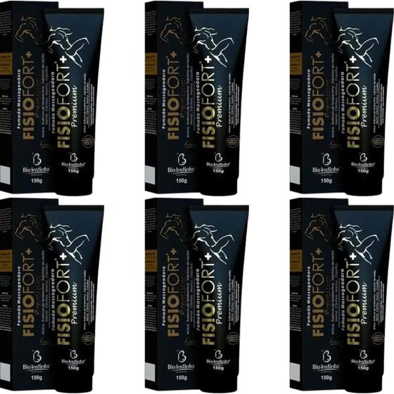 Imagem de Pomada Desodorante Massageadora Bio Instinto Fisiofort Premium Bisnaga 150g Kit 6 Unidades