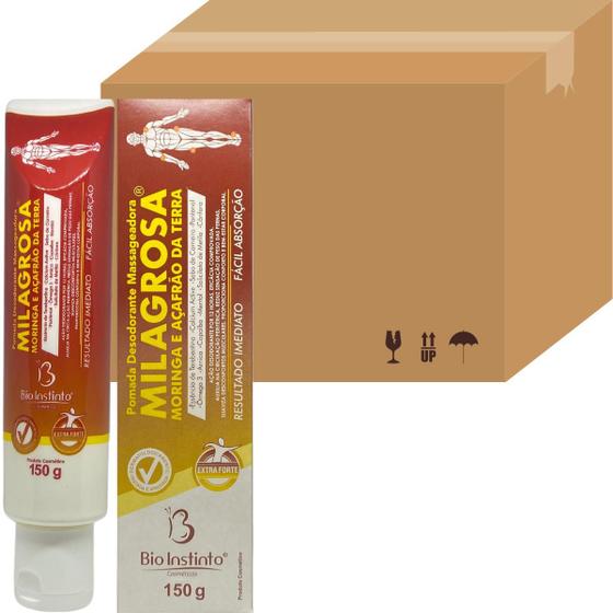Imagem de Pomada Desodorante Massageadora Bio Instinto Milagrosa Moringa e Açafrão da Terra Bisnaga 150g Kit 36 Unidades