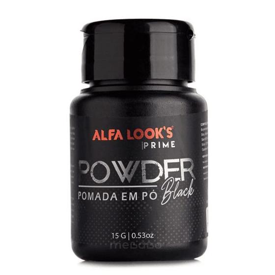 Pomada em Pó Modeladora Black Alfa Looks 15g Menor preço em Pomada em Pó Modeladora Black Alfa Looks 15g