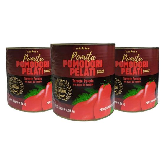 Imagem de Pomita Tomate Pomodori Pelati Italino Lata 2,5 kg (3 Un)