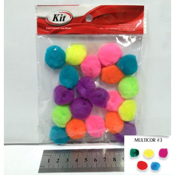 Imagem de Pompom 25mm multicor/degrade - Pacote com 20 unidades