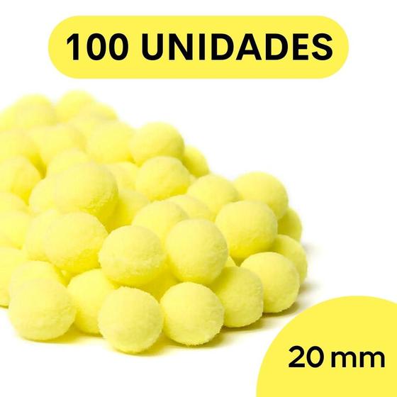 Imagem de Pompom Amarelo Gema - 20Mm Pacote Com 100 Unidades - Nybc