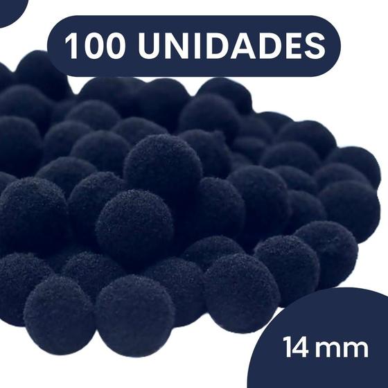 Imagem de Pompom Azul Marinho - 14Mm Pacote Com 100 Unidades - Nybc