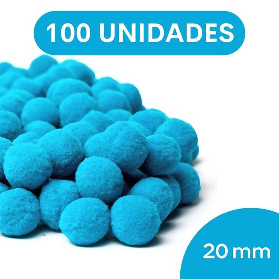 Imagem de Pompom Azul Turquesa - 20Mm Pacote Com 100 Unidades - Nybc