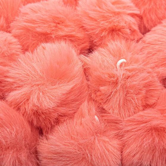 Imagem de Pompom Pelúcia Rosa 50mm 1un 7g Pelo Felpudo Artesanato Com Alça