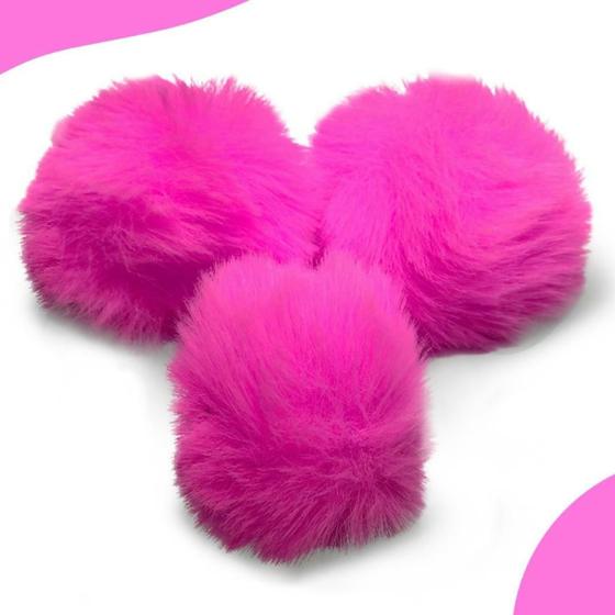 Imagem de Pompom Pelúcia Rosa Escuro 50mm - Com 50 Unidades - BRX