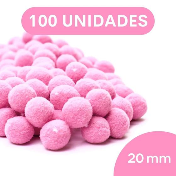 Imagem de Pompom Rosa Bebê - 20Mm Pacote Com 100 Unidades - Nybc