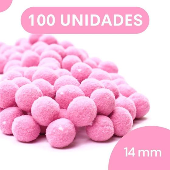 Imagem de Pompom Rosa Claro - 14Mm Pacote Com 100 Unidades - Nybc