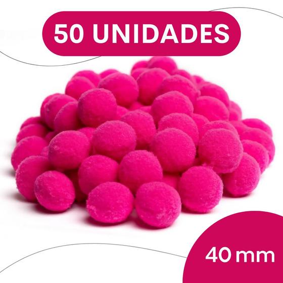 Imagem de Pompom Rosa Escuro - 40Mm Pacote Com 50 Unidades - Nybc