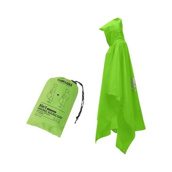 Imagem de Poncho de Chuva 3 em 1 à Prova d'Água com Capuz e Mangas Longas - Ideal para Motocicleta, Camping e Hiking