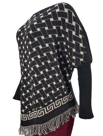 Imagem de Poncho Feminino Tricot Modelo Egit - Katlen Tricot