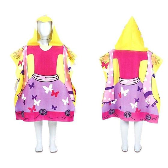 Imagem de Poncho Toalha De Praia Infantil Com Capuz Várias Estampas