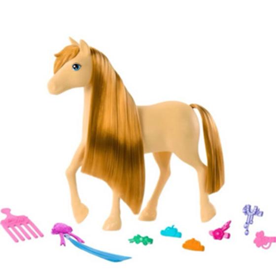 Imagem de Pônei da barbie penteado com acessórios para cabelo - cavalo original mattel