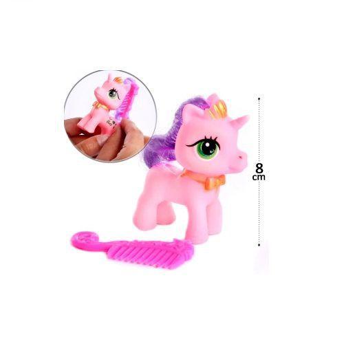 Imagem de Ponei de Plastico Rosa no Ovo 8cm 1 Acessório  - Ark Toys