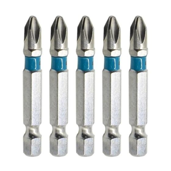 Imagem de Ponta Bits PH2 50MM Kit 5 Peças Ponteira Magnética Antiderrapante Philips Aço S2 Imantada