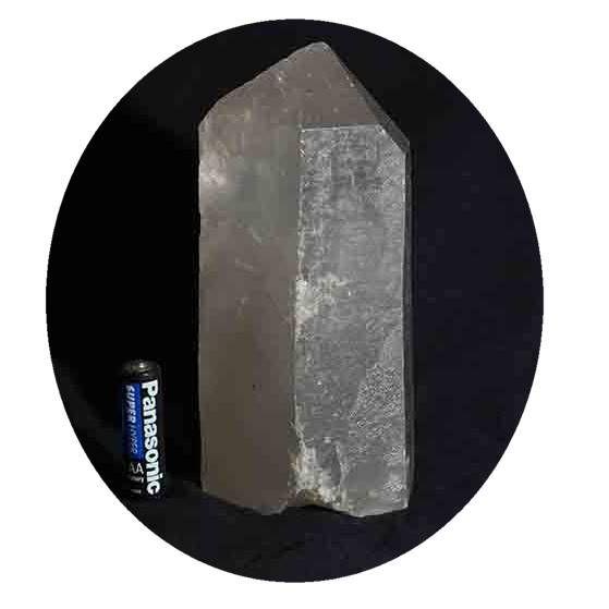 Imagem de Ponta Cristal Bruto Natural Pedra Com Base Serrada 15,9cm