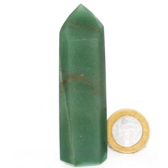 Imagem de Ponta Quartzo Verde Pedra Natural Sextavado 70 a 80mm Tipo B