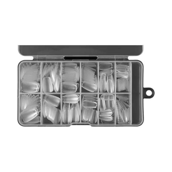 Imagem de Pontas de Unhas de Amêndoa Xxs - 240 Peças de Gel Macio Fosco com Cobertura Completa