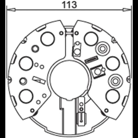 Imagem de Ponte retificadora 65Ah 12V Vw Voyage 1981 a 2016 Gauss 