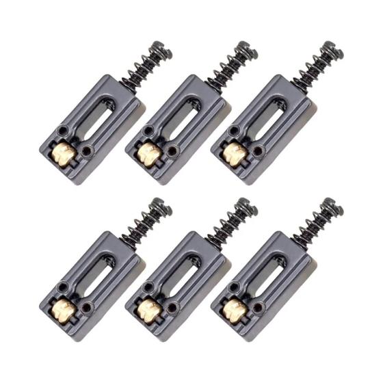 Imagem de Ponte Tremolo para Guitarra Elétrica - Liga de Zinco - Conjunto com 6 Selas para Substituição de Strat e Telecaster