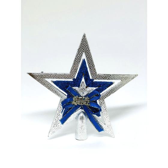 Ponteira de arvore de natal estrela 15cm - azul e prata - Estrela de Natal  - Magazine Luiza